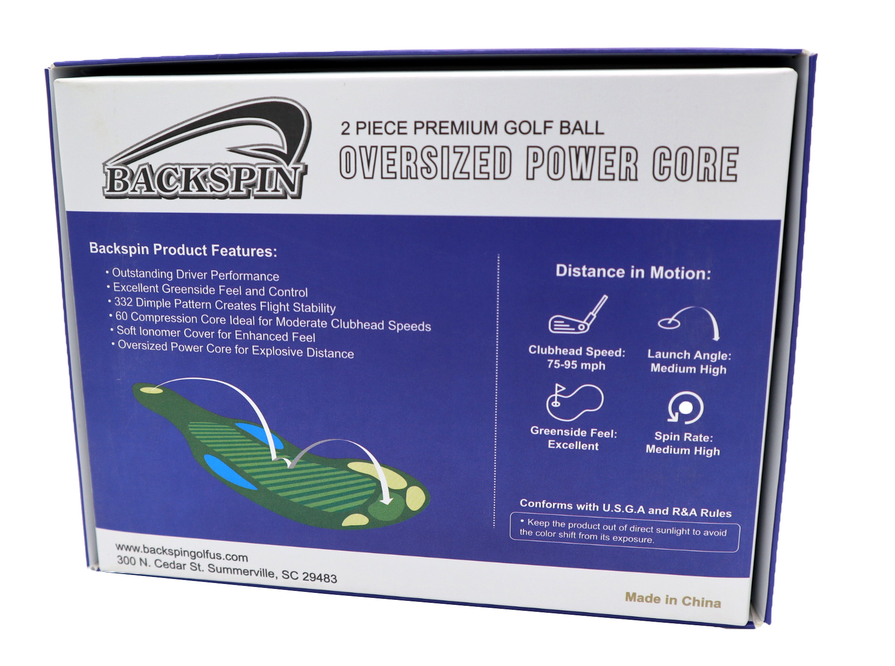 BACKSPIN GOLF USA Backspin Oversized Power Core Golf Ball